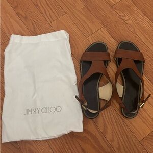 Jimmy Choo Tan Leather Sandals